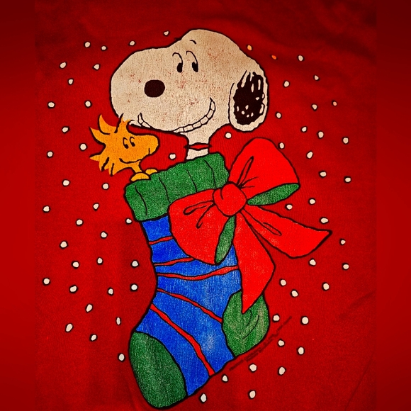 VINTAGE Snoopy and Woodstock Chriatmas Crewneck Sweater - Picture 1 of 11